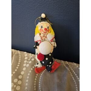 vintage Russ Clown with snowball Christmas Ornament